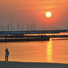 日本の夕日百選に選ばれた岬町の夕日